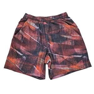 LULULEMON MEN’S PACE BREAKER 7" SHORT LINERLESS – SIZE MEDIUM – RED / BLACK